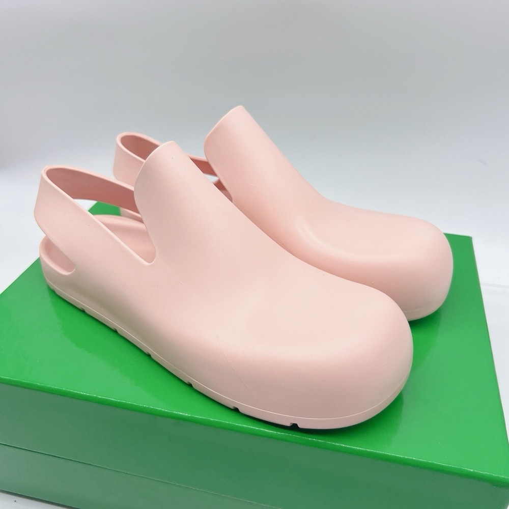 Bottega Veneta Puddle Sandals Peachy Pink Rubber Slingback Mule Clog Flats EU 38 - Picture 3 of 11